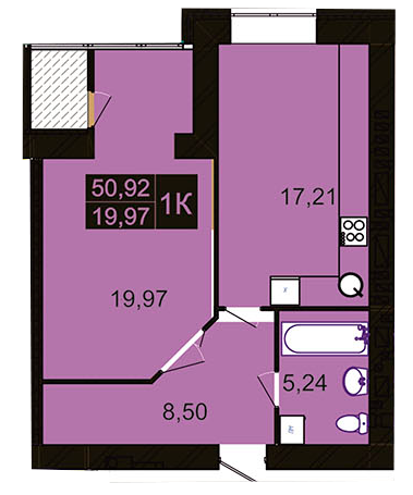 1-комнатная 50.92 м² в ЖК Millennium Hills от 15 000 грн/м², Хмельницкий
