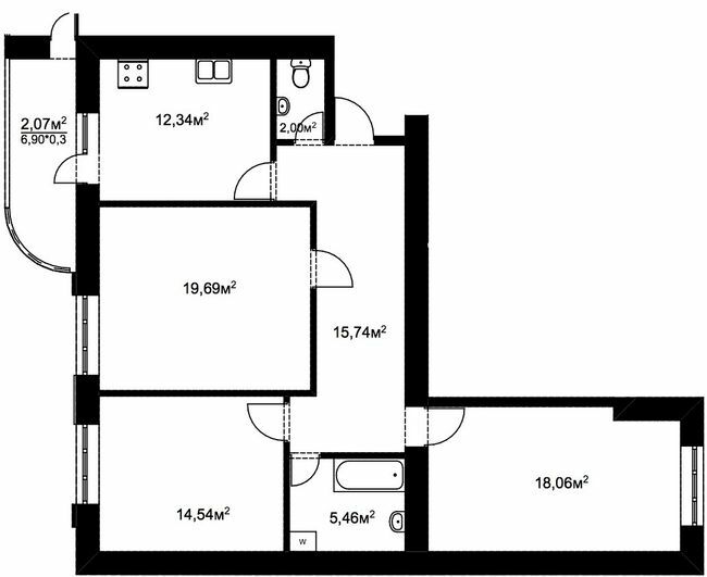 3-комнатная 89.9 м² в ЖК Подворье от 13 200 грн/м², с. Подворки