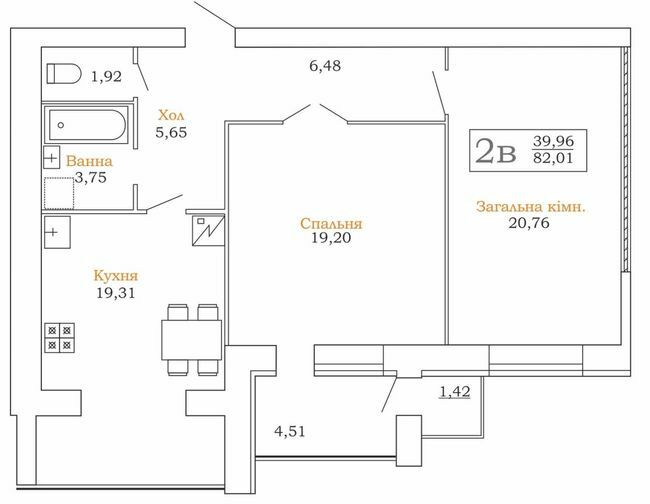 2-комнатная 82.01 м² в ЖК на ул. Плоская, 23/1 от 18 500 грн/м², Хмельницкий