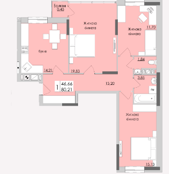 3-комнатная 80.21 м² в ЖК Boulevard от 11 250 грн/м², г. Каменец-Подольский