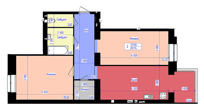 2-кімнатна 81.74 м² в ЖК ForRest від 12 000 грн/м², Луцьк