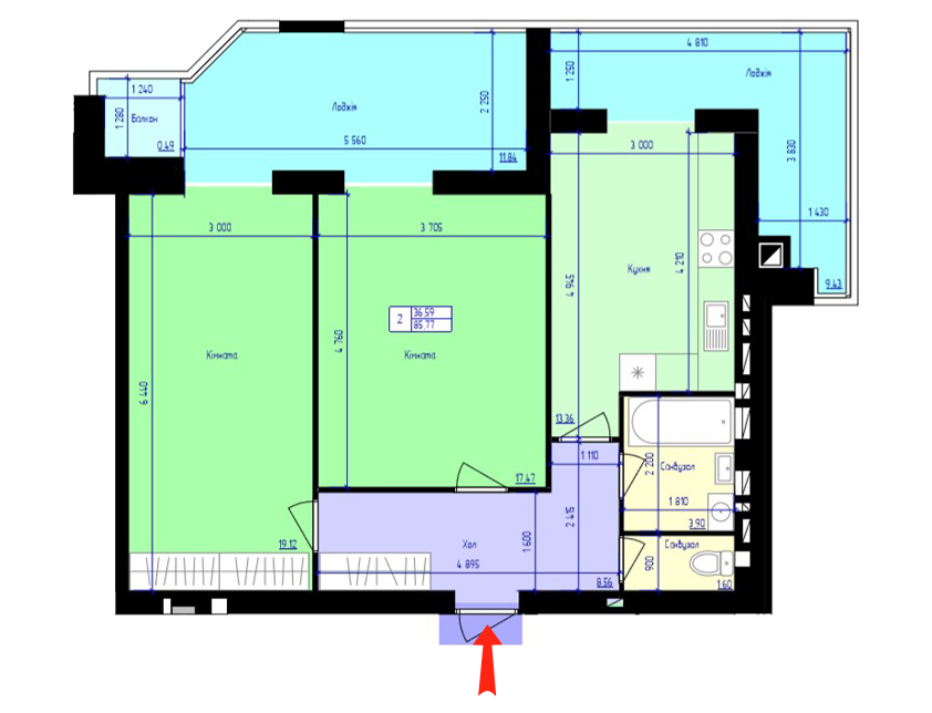 2-комнатная 85.77 м² в ЖК Жемчужины Корбутовки от 16 200 грн/м², Житомир