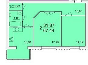 2-комнатная 67.44 м² в ЖК Набережний квартал от 10 500 грн/м², г. Могилев-Подольский