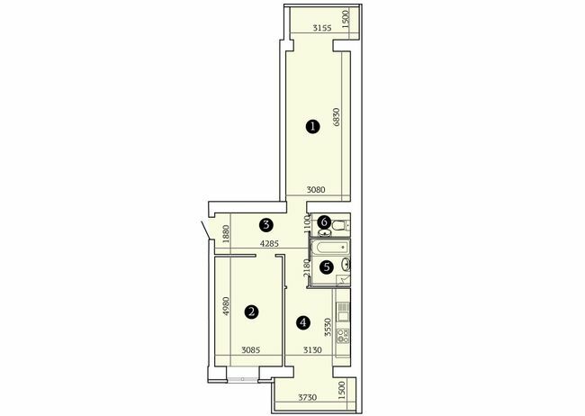 2-кімнатна 75.74 м² в ЖК Олександрівський 2 від 18 150 грн/м², Запоріжжя