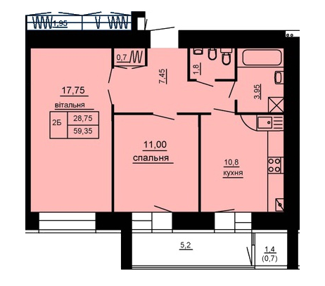 2-кімнатна 59.35 м² в ЖК Парковий комплекс від 16 000 грн/м², Тернопіль