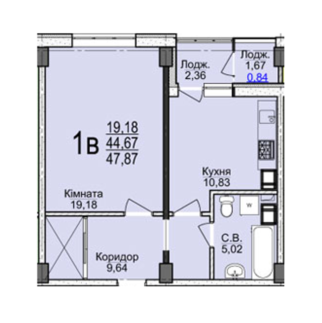 1-комнатная 47.87 м² в ЖК Свято-Троицкий посад от 18 500 грн/м², Черкассы