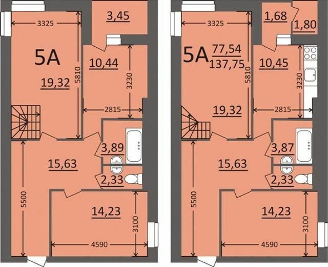 Двухуровневая 137.75 м² в Мкрн Потемкинский от 17 000 грн/м², Николаев