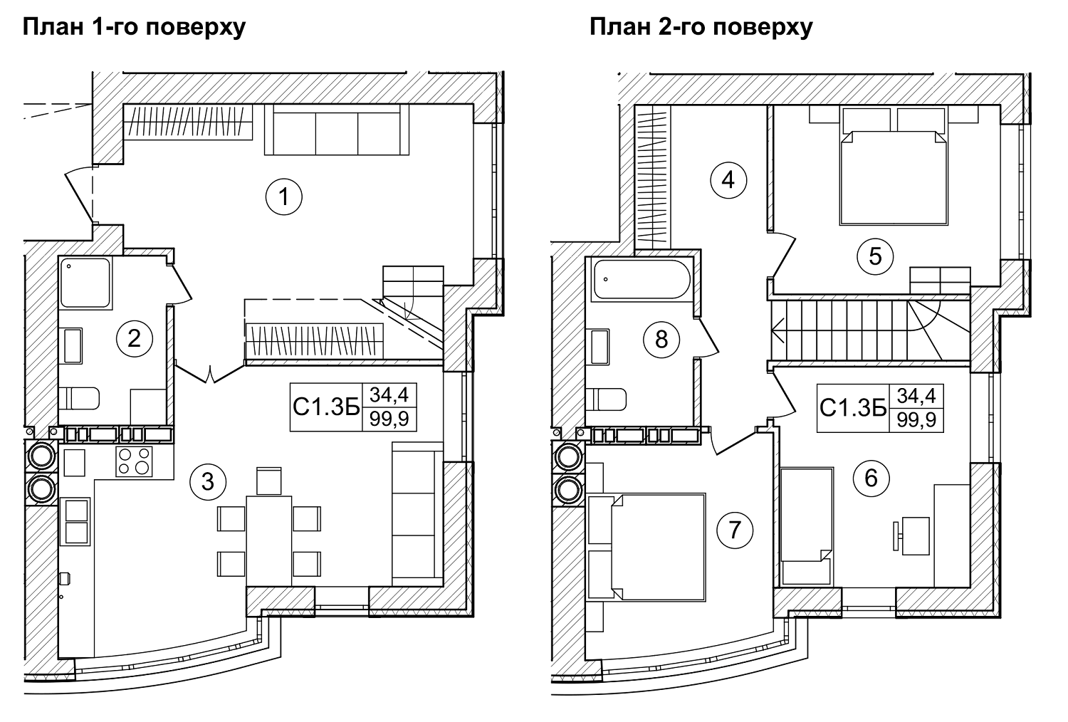Двухуровневая 99.9 м² в ЖК Bavaria City от застройщика, с. Крюковщина