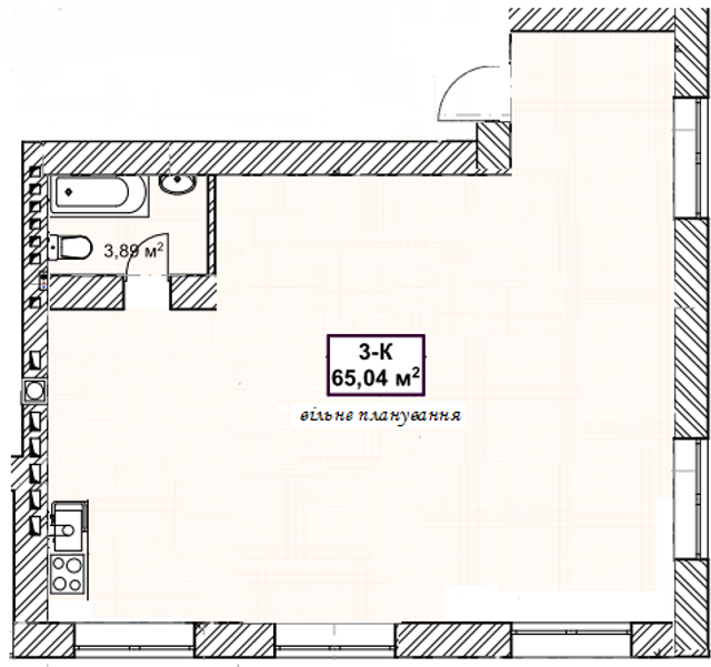 3-кімнатна 65.04 м² в ЖК Wood Park від 13 500 грн/м², Київ