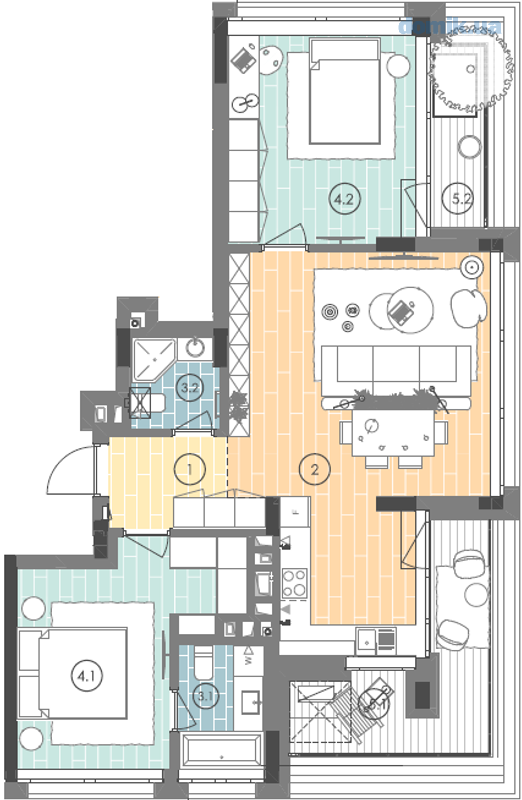 2-кімнатна 78.8 м² в ЖК UNIT.Home від 53 300 грн/м², Київ