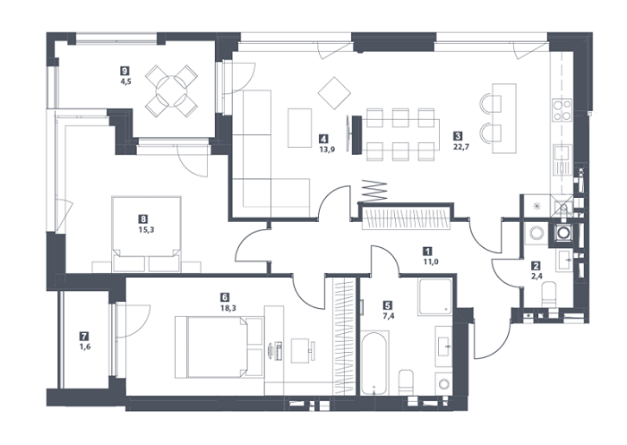 3-кімнатна 97.1 м² в ЖК S78 від 53 450 грн/м², Львів