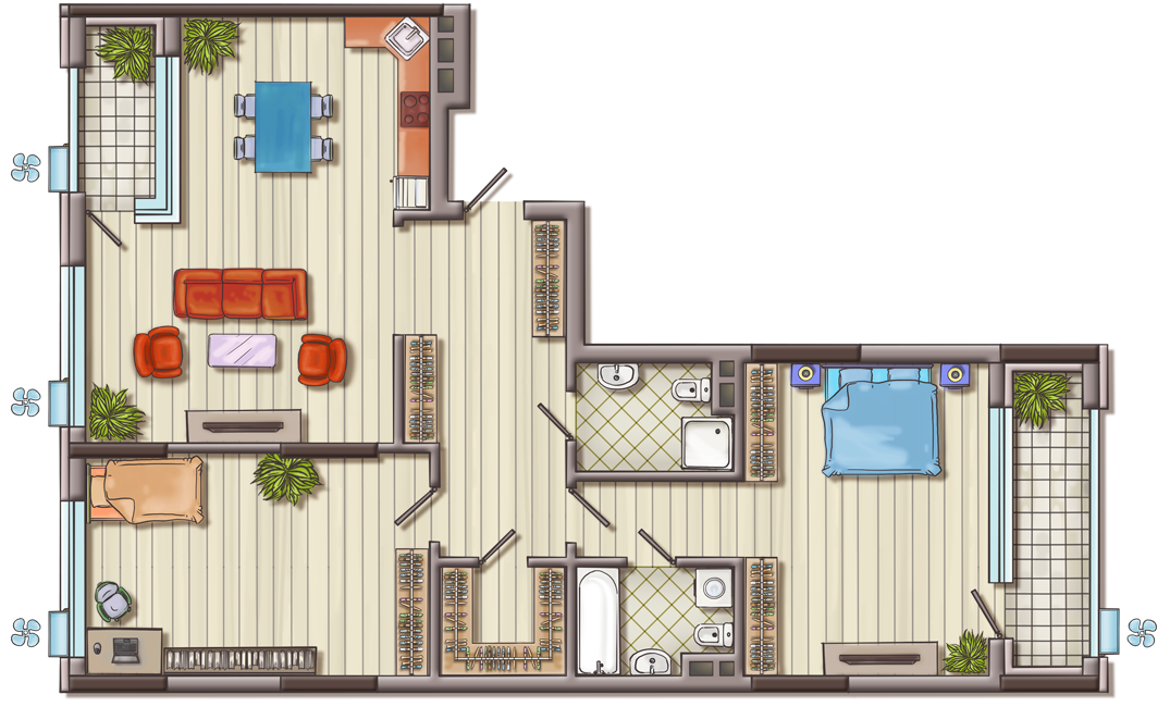 2-кімнатна 118.25 м² в ЖК Французький квартал 2 від 44 000 грн/м², Київ