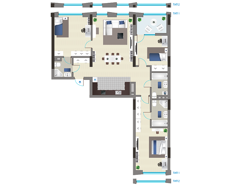 3-комнатная 116.28 м² в ЖК Славутич 2.0 от 21 416 грн/м², Киев