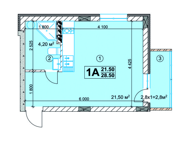 1-комнатная 28.5 м² в ЖК Joy Of Life от застройщика, г. Умань