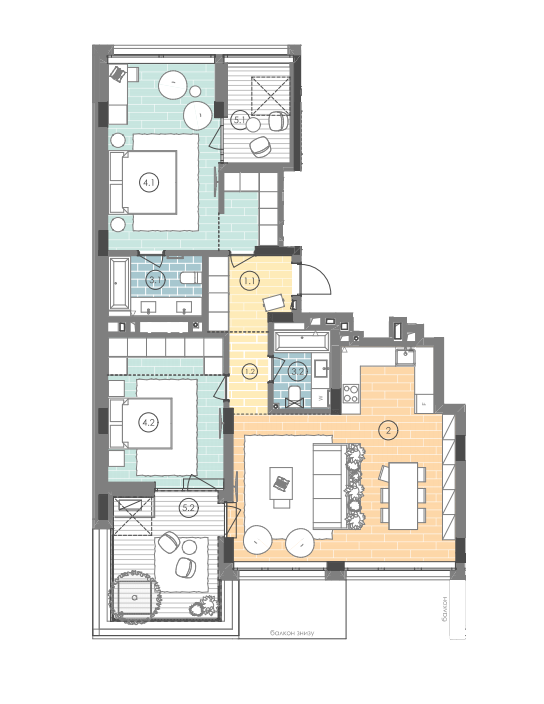 2-кімнатна 110.9 м² в ЖК UNIT.Home від 54 068 грн/м², Київ