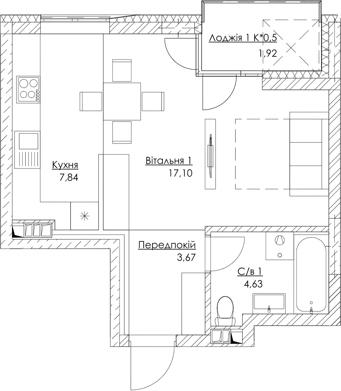 1-кімнатна 35.16 м² в ЖК O2 Residence від 20 600 грн/м², Київ