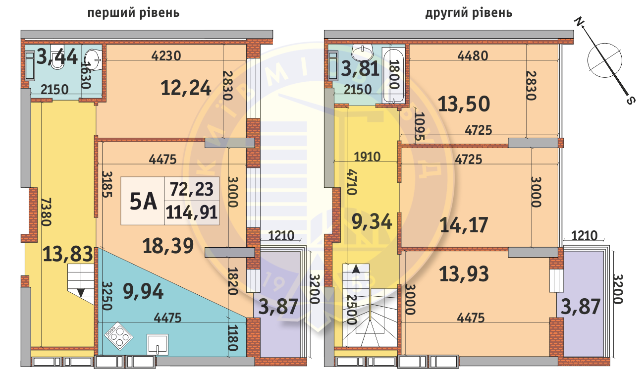 Двухуровневая 114.91 м² в ЖК Медовый-2 от 27 371 грн/м², Киев