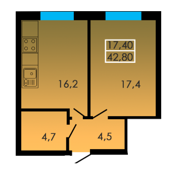 1-кімнатна 42.8 м² в ЖК Сіті Парк від забудовника, Одеса