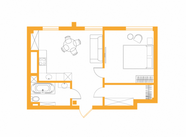 1-кімнатна 51.5 м² в ЖК Авторський від 37 950 грн/м², с. Фонтанка