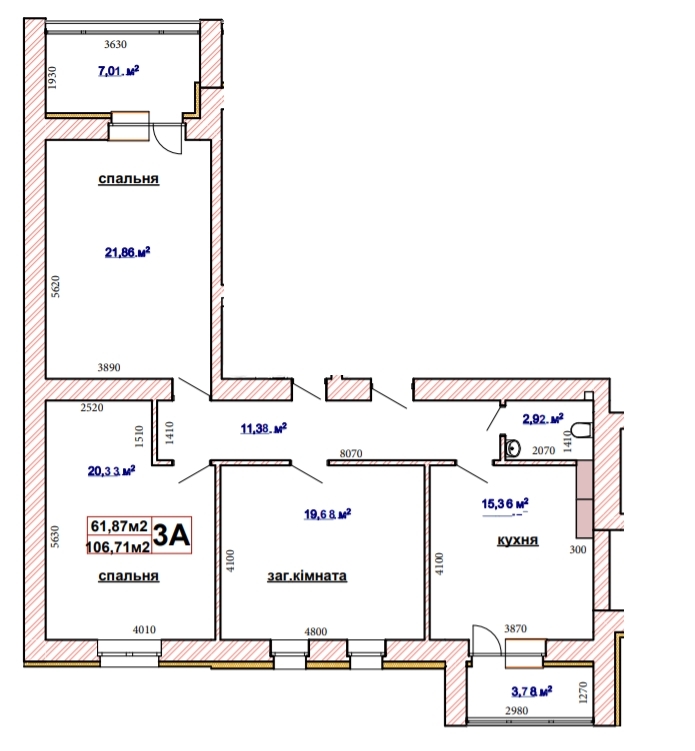 3-кімнатна 106.71 м² в ЖК Чабани 2 від 16 000 грн/м², смт Чабани