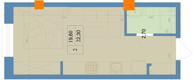 1-кімнатна 22.3 м² в ЖК Захисник від 26 350 грн/м², Харків