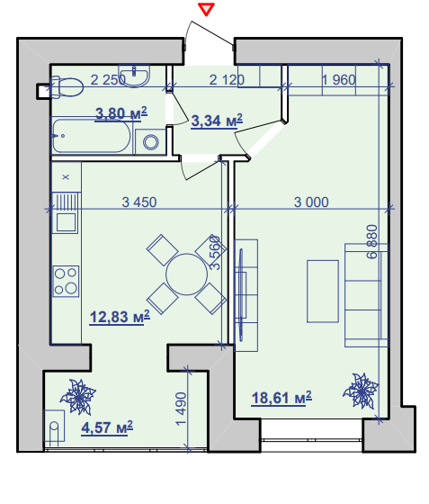 1-комнатная 43.15 м² в ЖК Парковий маєток от 9 800 грн/м², Ивано-Франковск