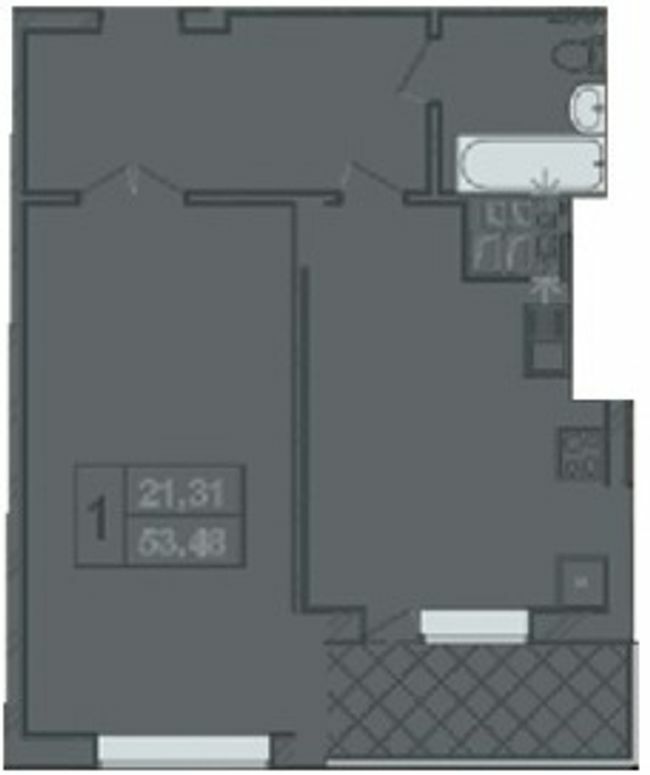 1-комнатная 53.48 м² в ЖК Olimp Tower от застройщика, Хмельницкий