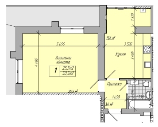 1-комнатная 50.5 м² в ЖК Центральный от 13 000 грн/м², г. Кременчуг