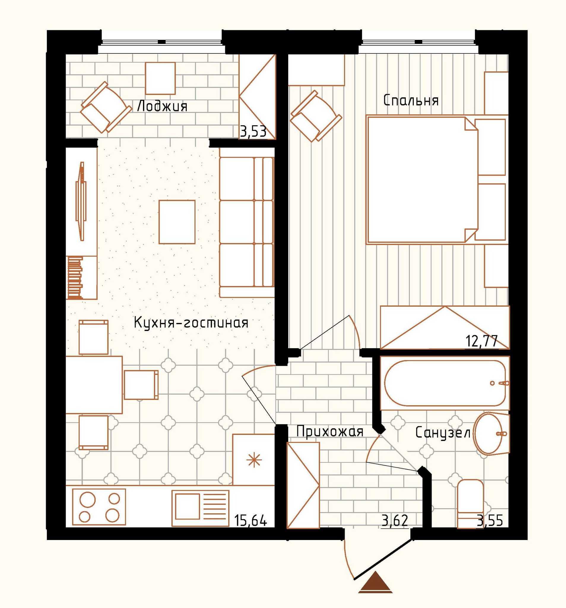 1-комнатная 39.11 м² в ЖК Новая Англия от 36 100 грн/м², Киев