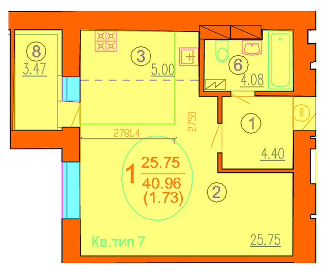 1-комнатная 40.96 м² в ЖК София Киевская от 17 000 грн/м², с. Софиевская Борщаговка