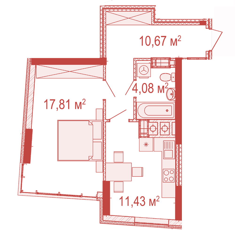 1-комнатная 43.99 м² в ЖК Crystal Avenue от 18 000 грн/м², с. Петропавловская Борщаговка