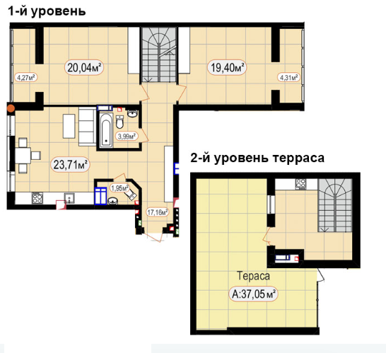 Дворівнева 117.26 м² в ЖК 7'я від 26 600 грн/м², с. Щасливе