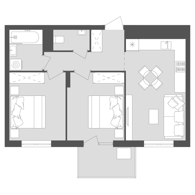 2-комнатная 54.4 м² в ЖК Avalon от 29 000 грн/м², Львов