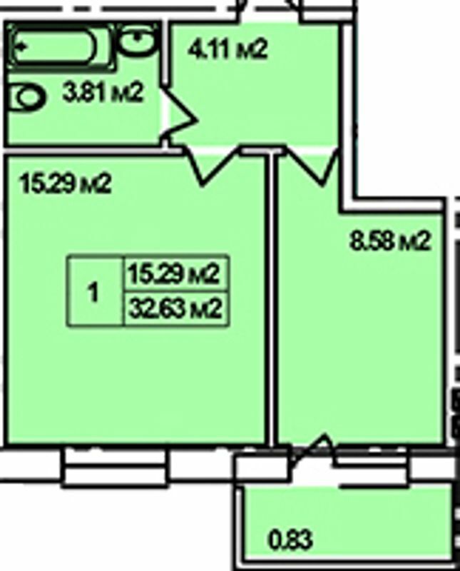1-комнатная 32.63 м² в ЖК на вул. Коваля, 2 от 12 400 грн/м², г. Березно