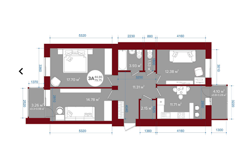 3-кімнатна 79.75 м² в ЖК Олімп від 21 850 грн/м², м. Ірпінь