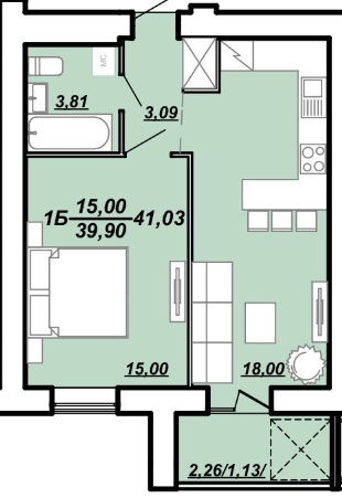 1-кімнатна 39.9 м² в ЖК Рідний Дім від 11 800 грн/м², Тернопіль