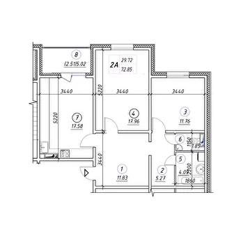 2-комнатная 72.85 м² в ЖК Ревуцкий от 18 250 грн/м², Киев