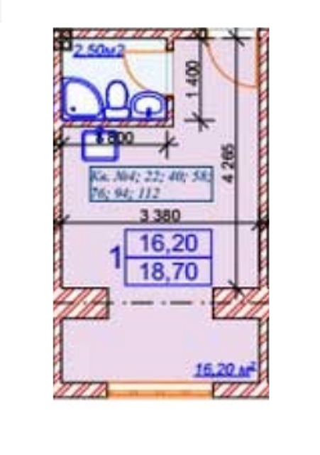 1-кімнатна 18.7 м² в ЖК Слов'янський від 20 000 грн/м², Харків