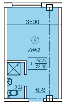 1-кімнатна 22.65 м² в ЖК Олімпієць від 29 250 грн/м², Одеса