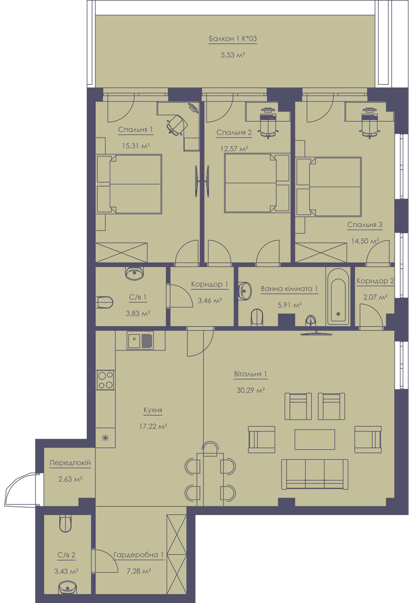 4-комнатная 124.03 м² в ЖК Franklin Concept House от 40 050 грн/м², Киев