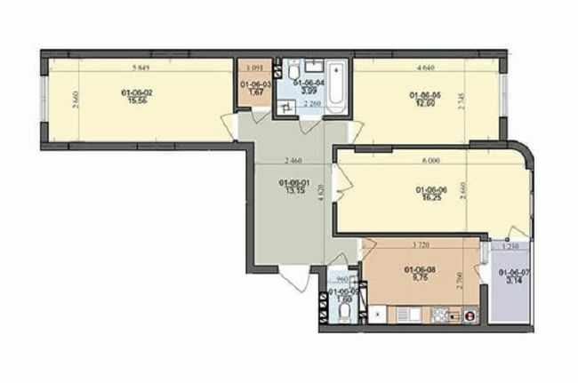 3-комнатная 76.14 м² в ЖК на ул. Трускавецкая от 16 000 грн/м², с. Сокольники