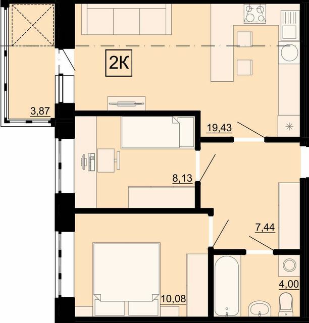 2-кімнатна 52.67 м² в ЖК Акварель-4 від 19 900 грн/м², Одеса