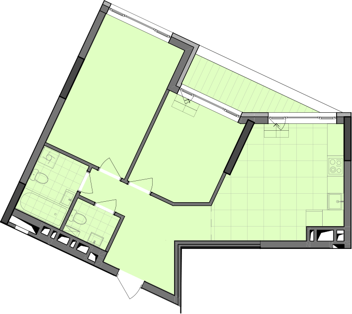 2-кімнатна 62.97 м² в ЖК Dibrova Park від 25 309 грн/м², Київ