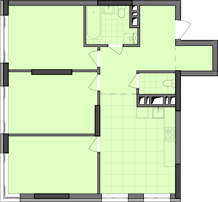 3-кімнатна 82.86 м² в ЖК Dibrova Park від 17 850 грн/м², Київ