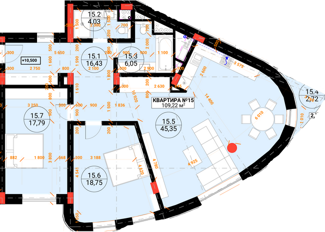 3-кімнатна 109.22 м² в ЖК Грот від 21 900 грн/м², Ужгород