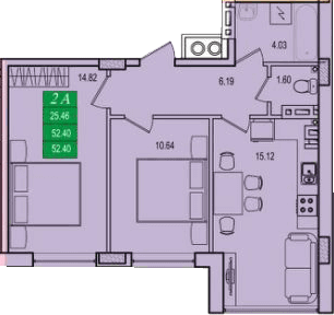 2-кімнатна 52.4 м² в ЖК Приморські Сади від 17 000 грн/м², Одеса