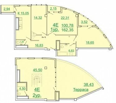 Двухуровневая 162.35 м² в ЖК Аксиома от 22 750 грн/м², Харьков