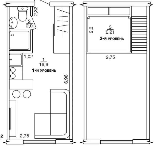 Дворівнева 24.8 м² в ЖК Воробйови гори від 22 600 грн/м², Харків