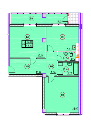 2-комнатная 92.17 м² в ЖК Дипломат от 60 350 грн/м², Харьков