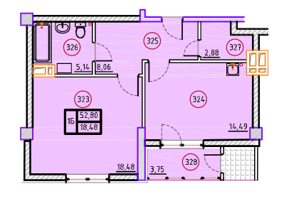 1-комнатная 52.8 м² в ЖК Дипломат от 39 300 грн/м², Харьков